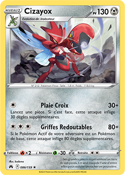 Carte Pokémon Rare Cizayox 086/159 de la série Zénith Suprême