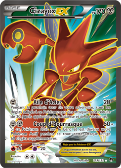 Carte Pokémon Pokémon Full Art Cizayox EX 119/122 de la série Rupture Turbo