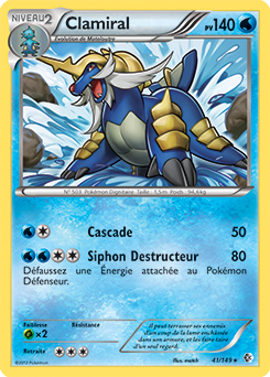 Carte Pokémon Holographique Rare Clamiral 41/149 de la série Frantières Franchies