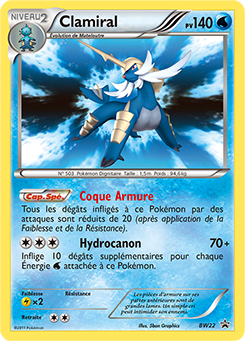 Carte Pokémon Promo Clamiral BW22 de la série Promos Noir & Blanc