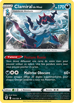 Carte Pokémon Clamiral de Hisui 100/189 de la série Astres Radieux en vente au meilleur prix