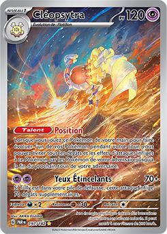 Carte Pokémon Illustration rare Cléopsytra 197/182 de la série Faille Paradoxe