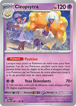 Carte Pokémon Rare Cléopsytra 81/182 de la série Faille Paradoxe