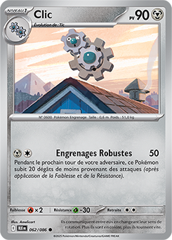 Carte Pokémon Communes Clic 62/86 de la série Foudre Noire