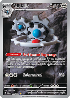 Carte Pokémon Illustration rare Cliticlic 141/86 de la série Foudre Noire