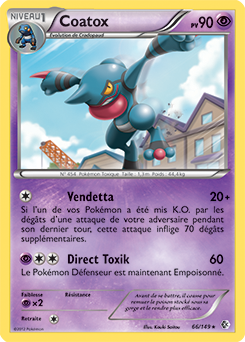 Carte Pokémon Rare Coatox 66/149 de la série Frantières Franchies