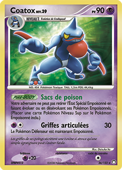 Carte Pokémon Rare Coatox 36/123 de la série Trésors Mystérieux