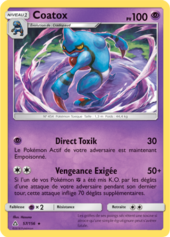 Carte Pokémon Rare Coatox 57/156 de la série Ultra Prisme