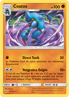 Carte Pokémon Rare Coatox 64/131 de la série Lumière Interdite