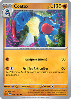 Carte Pokémon Peu commune Coatox 115/193 de la série Évolutions à Paldea