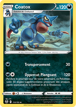 Carte Pokémon Peu commune Coatox 110/195 de la série Tempête Argentée