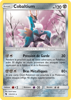 Carte Pokémon Cobaltium 129/214 de la série Tonnerre Perdu en vente au meilleur prix