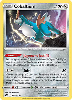 Carte Pokémon Rare Cobaltium 126/195 de la série Tempête Argentée