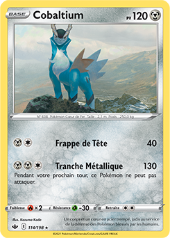 Carte Pokémon Cobaltium 114/198 de la série Règne de Glace en vente au meilleur prix