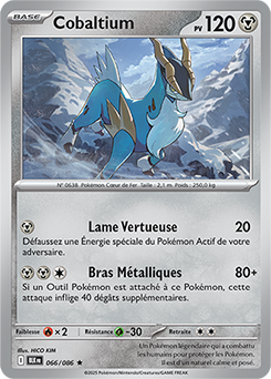 Carte Pokémon Rare Cobaltium 66/86 de la série Foudre Noire