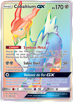 Carte Pokémon Cobaltium GX 189/181 de la série Duo de Choc en vente au meilleur prix
