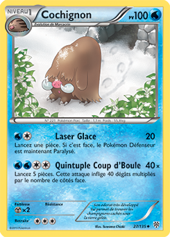 Carte Pokémon Cochignon 27/135 de la série Tempête Plasma en vente au meilleur prix