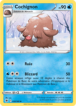 Carte Pokémon Peu commune Cochignon 032/189 de la série Astres Radieux
