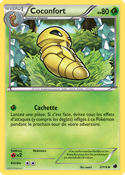 Carte Pokémon Peu commune Coconfort 2/116 de la série Glaciation Plasma
