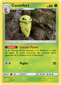 Carte Pokémon Peu commune Coconfort 4/181 de la série Duo de Choc