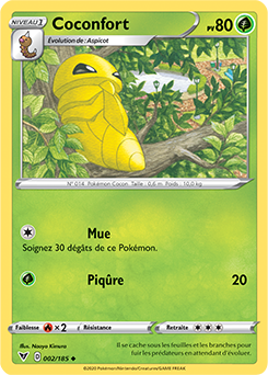 Carte Pokémon Peu commune Coconfort 002/185 de la série Voltage Éclatant