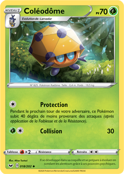 Carte Pokémon Coléodôme 18/202 de la série Épée et Bouclier en vente au meilleur prix