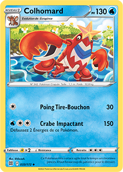Carte Pokémon Peu commune Colhomard 033/172 de la série Stars Étincelantes