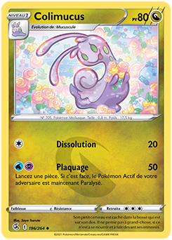 Carte Pokémon Colimucus 196/264 de la série Poing de Fusion en vente au meilleur prix