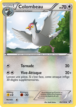Carte Pokémon Colombeau 85/114 de la série Noir & Blanc en vente au meilleur prix