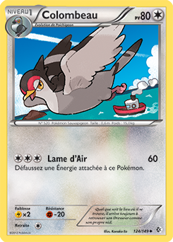 Carte Pokémon Peu commune Colombeau 124/149 de la série Frantières Franchies