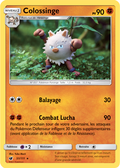 Carte Pokémon Colossinge 51/111 de la série Invasion Carmin en vente au meilleur prix