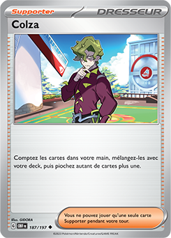 Carte Pokémon Peu commune Colza 187/197 de la série Flammes Obsidiennes