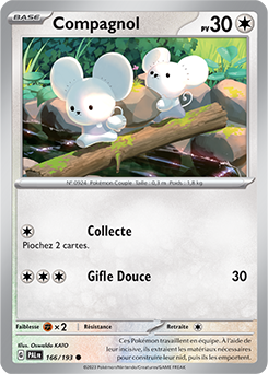 Carte Pokémon Communes Compagnol 166/193 de la série Évolutions à Paldea