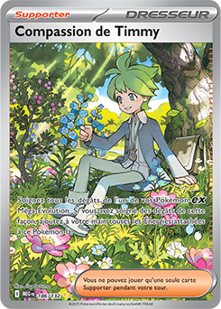 Carte Pokémon Illustration spéciale rare Compassion de Timmy 186/132 de la série Méga-Évolution
