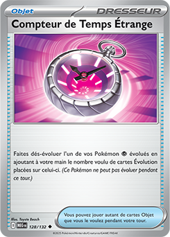 Carte Pokémon Peu commune Compteur de Temps Étrange 128/132 de la série Méga-Évolution