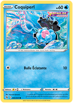 Carte Pokémon Communes Coquiperl 65/264 de la série Poing de Fusion
