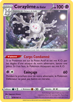 Carte Pokémon Corayôme de Galar 79/192 de la série Clash des Rebelles en vente au meilleur prix