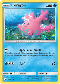 Carte Pokémon Corayon 36/149 de la série Soleil & Lune en vente au meilleur prix