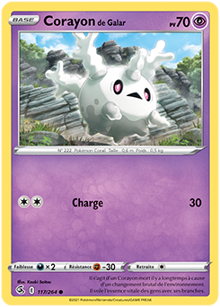Carte Pokémon Communes Corayon de Galar 117/264 de la série Poing de Fusion