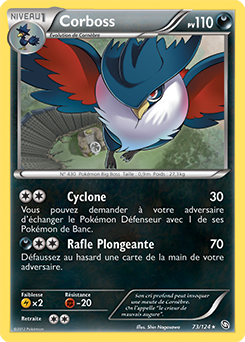 Carte Pokémon Rare Corboss 73/124 de la série Dragons Éxaltés