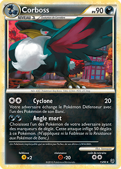 Carte Pokémon Rare Corboss 15/90 de la série Indomptable