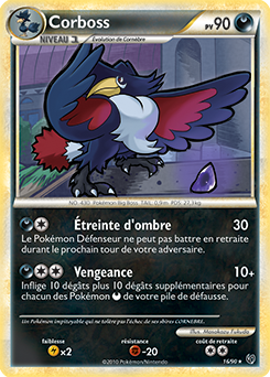 Carte Pokémon Rare Corboss 16/90 de la série Indomptable