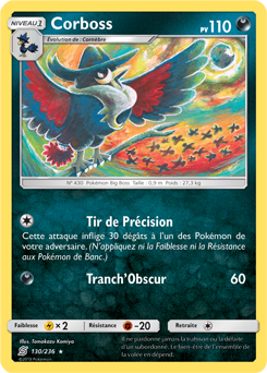 Carte Pokémon Corboss 130/236 de la série Harmonie des Esprits en vente au meilleur prix