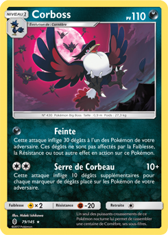 Carte Pokémon Rare Corboss 79/145 de la série Gardiens Ascendants
