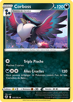 Carte Pokémon Corboss 107/195 de la série Tempête Argentée en vente au meilleur prix