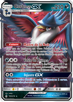 Carte Pokémon Corboss GX 109/214 de la série Alliance Infallible en vente au meilleur prix