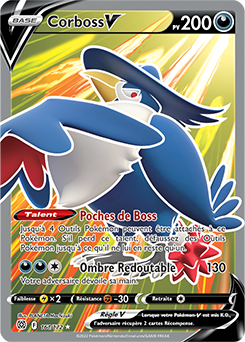 Carte Pokémon Full Art V Corboss V 161/172 de la série Stars Étincelantes