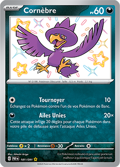 Carte Pokémon Cornèbre 181/91 de la série Destinées de Paldea en vente au meilleur prix