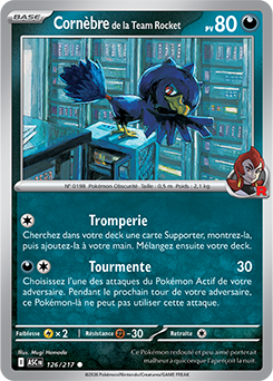 Carte Pokémon Cornèbre de la Team Rocket 126/217 de la série Héros Transcendants en vente au meilleur prix