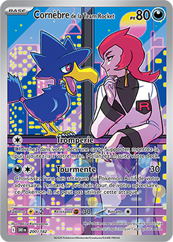 Carte Pokémon Illustration rare Cornèbre de la Team Rocket 200/182 de la série Rivalités Destinées